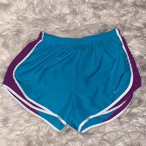 Nike blue and purple medium dri fit shorts